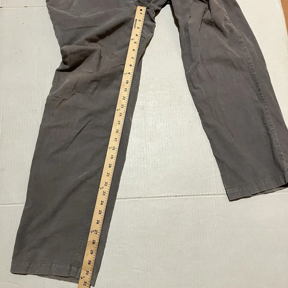 PrAna Corduroy Pants Mens Size 36 X 32 Gray Straight Leg Baggy Skater Outdoor‎